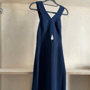 BCBGeneration Cross-Front Midi Dress with Cutout, Size 8